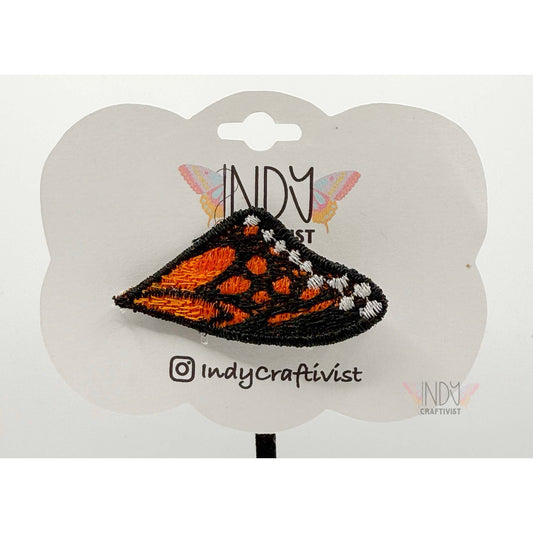 Small Orange Monarch Freestanding Lace Butterfly WIng Hair Jewelry