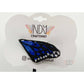 Small Blue Monarch Freestanding Lace Butterfly Wing Hair Jewelry
