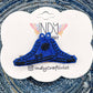 A Pair of I'm Speaking Embroidered Converse Like Hair Clip Black and Blue