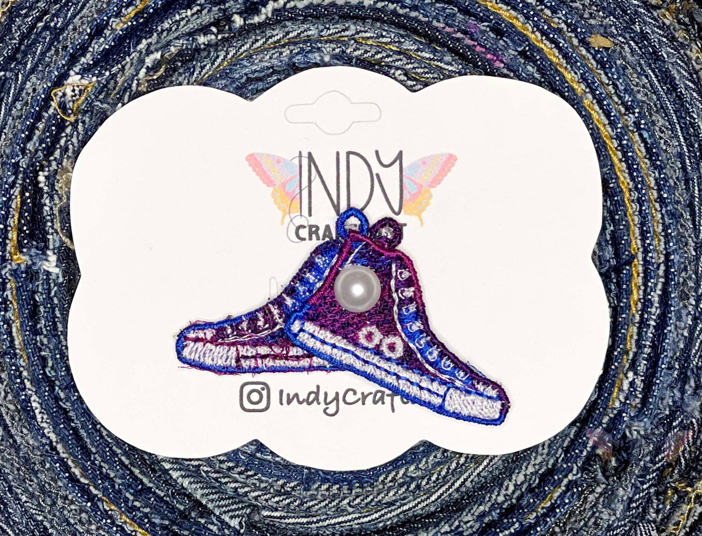 Embroidered Bi I’m Speaking Converse Like Brooch with Magnetic Hardware