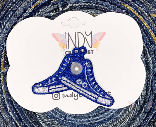 Embroidered Blue I’m Speaking Converse Like Brooch