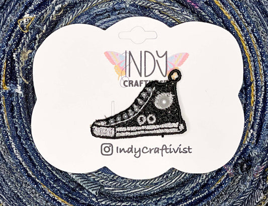 I'm Speaking Embroidered Converse Like Black Hair Clip