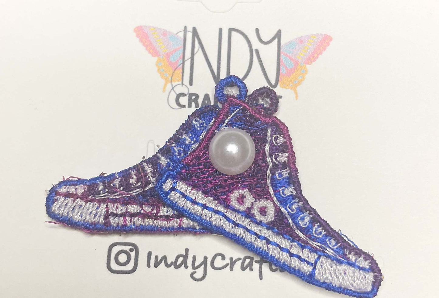 Embroidered Bi I’m Speaking Converse Like Brooch with Magnetic Hardware