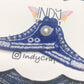 Embroidered Blue I’m Speaking Converse Like Brooch