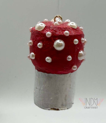 Magic Mushroom With Pearls Car Decor