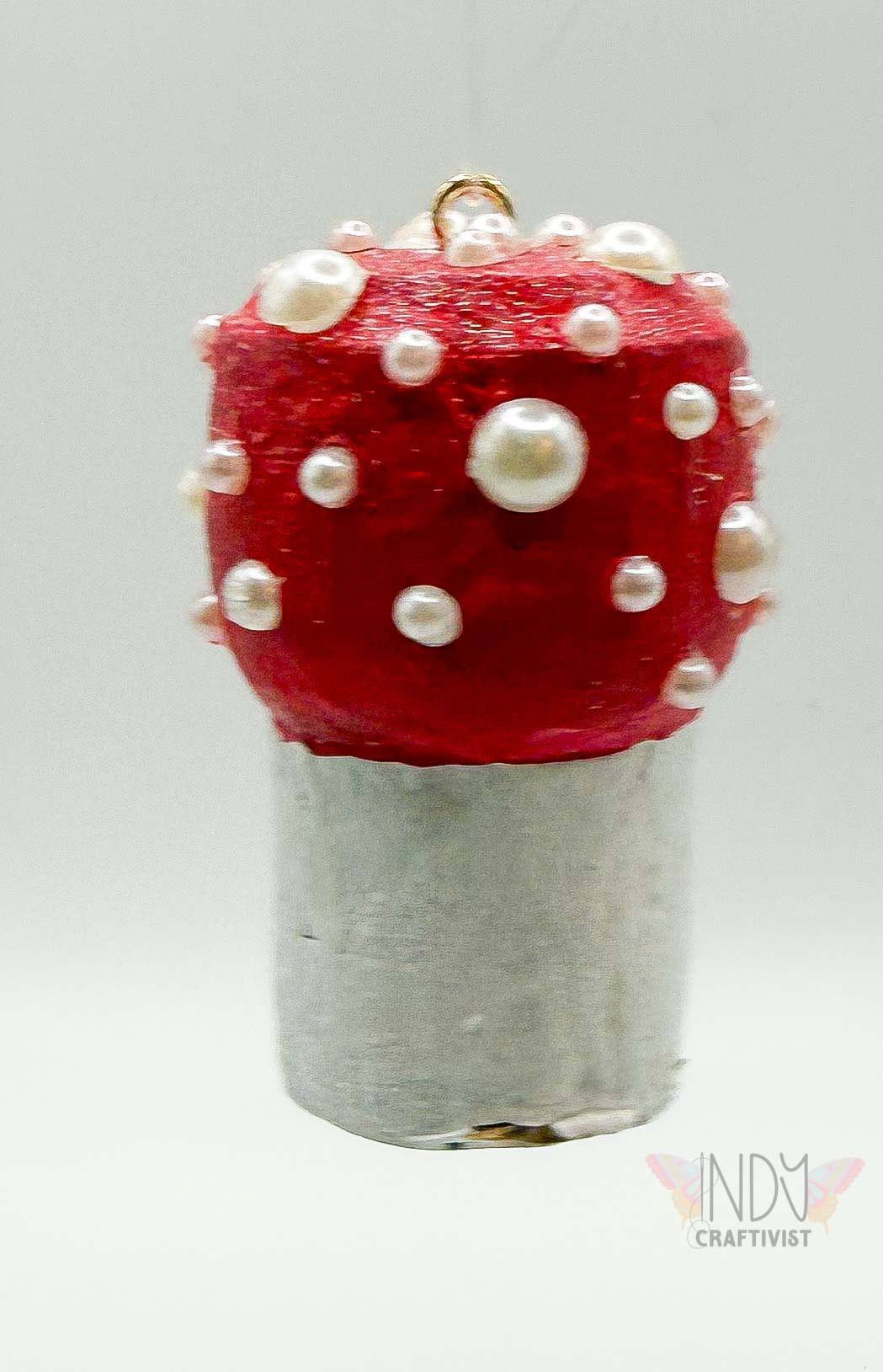 Magic Mushroom With Pearls Car Decor