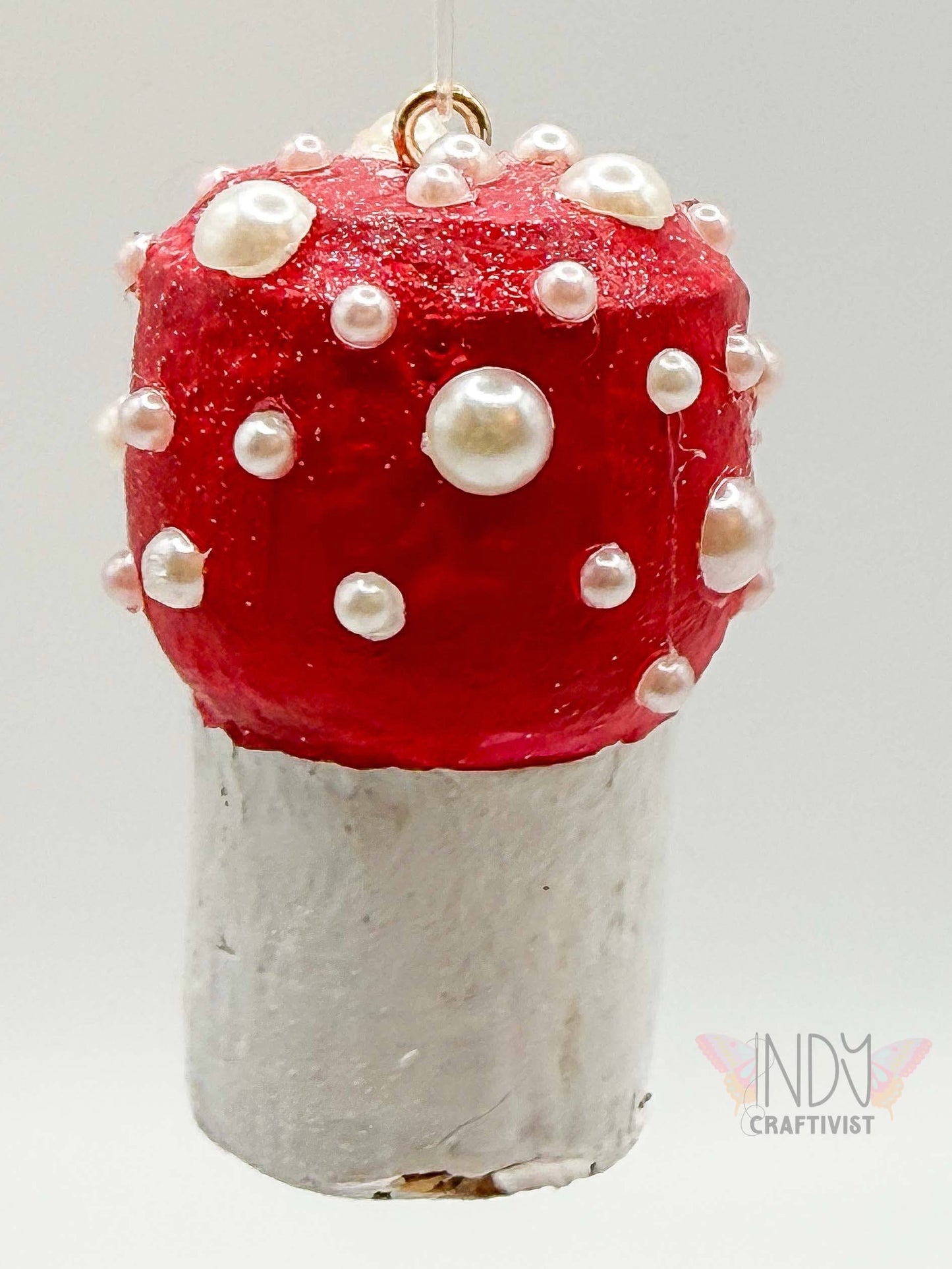 Magic Mushroom With Pearls Car Decor