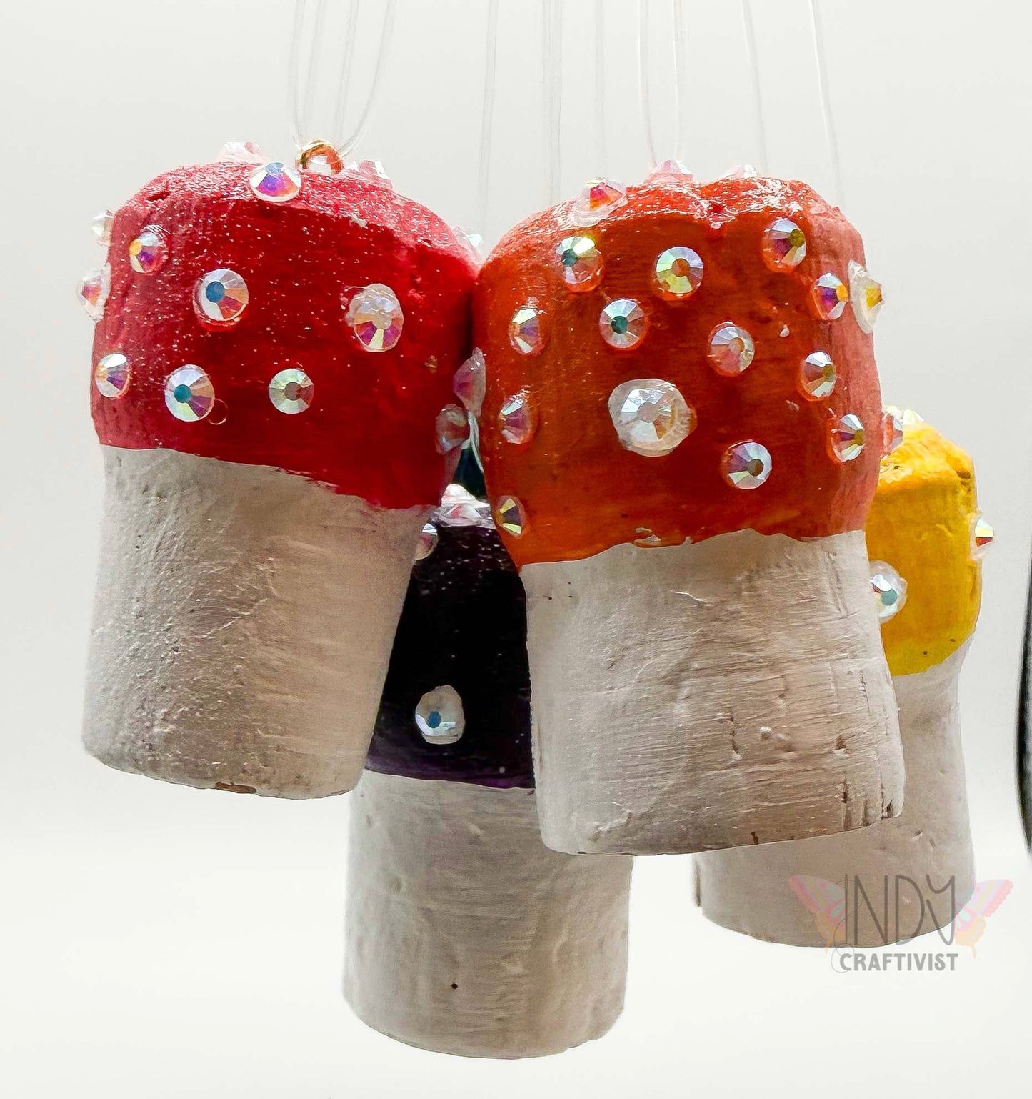 Magic Mushroom With Pearls Car Decor