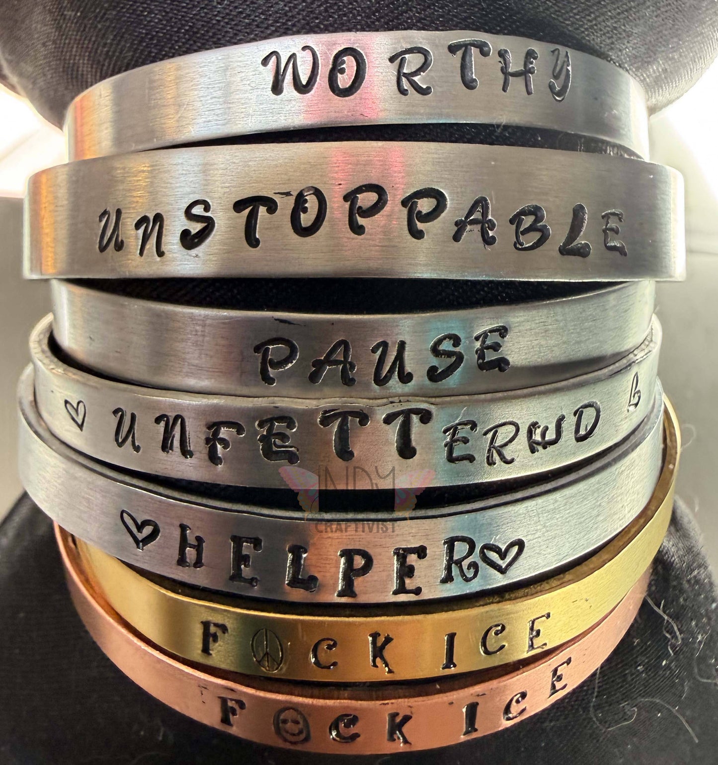 Hand Stamped Bracelets