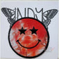 Star Eyed Smiley Face Upcycled Patch