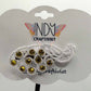 White Peacock Hair Jewelry with Yellow Rhinestones