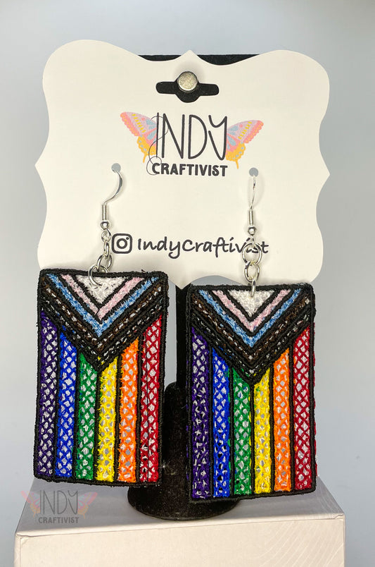 Made-to-Order Progress Pride Flag Earrings