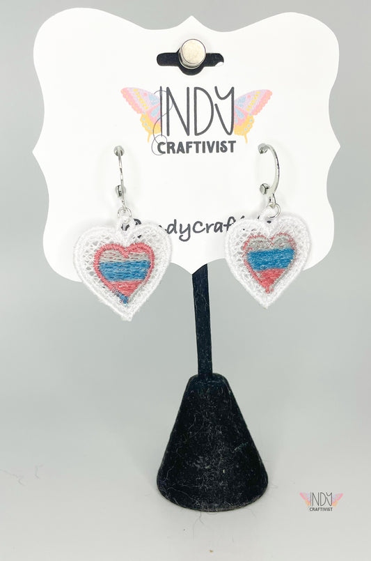 Double Heart Pride Earring