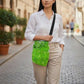 Green Upcycled Crossbody Pocket Bag