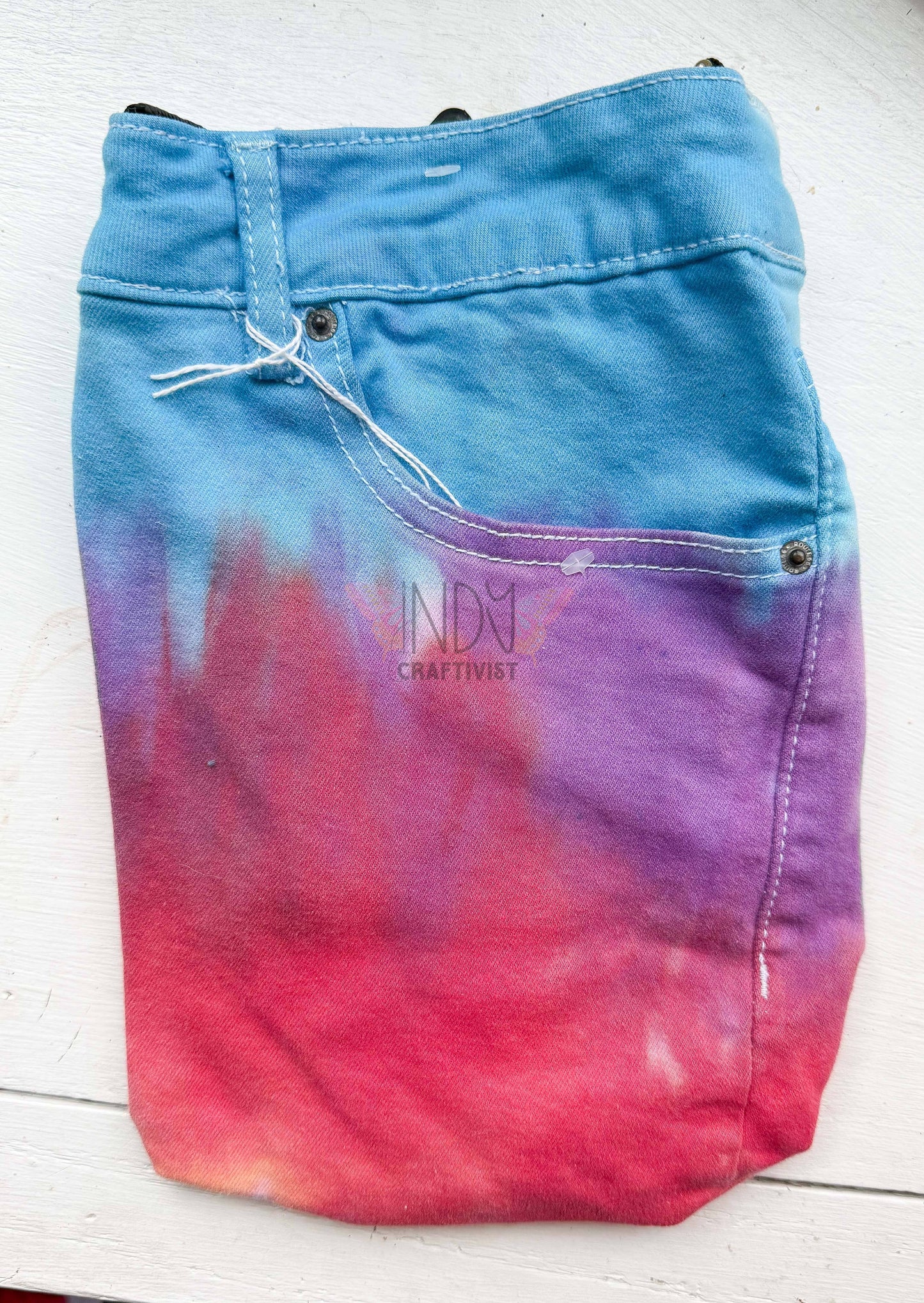 Blue Purple and Red Upcycled Crossbody Pocket Bag