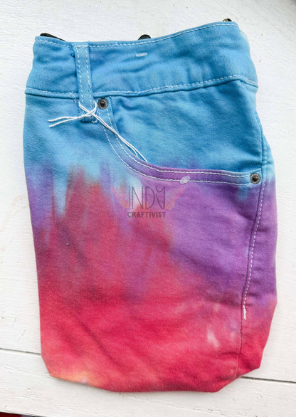 Blue Purple and Red Upcycled Crossbody Pocket Bag
