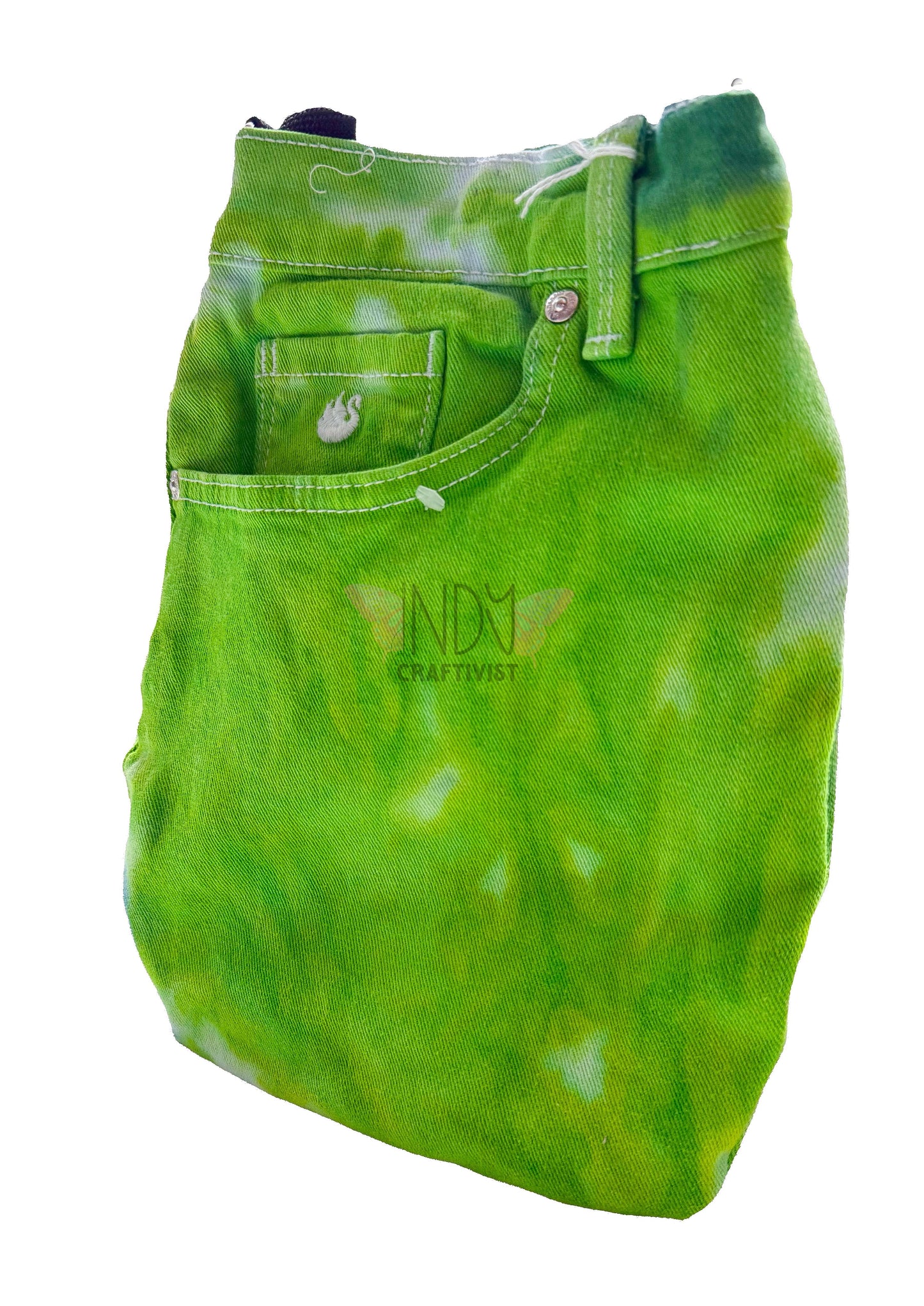 Green Upcycled Crossbody Pocket Bag