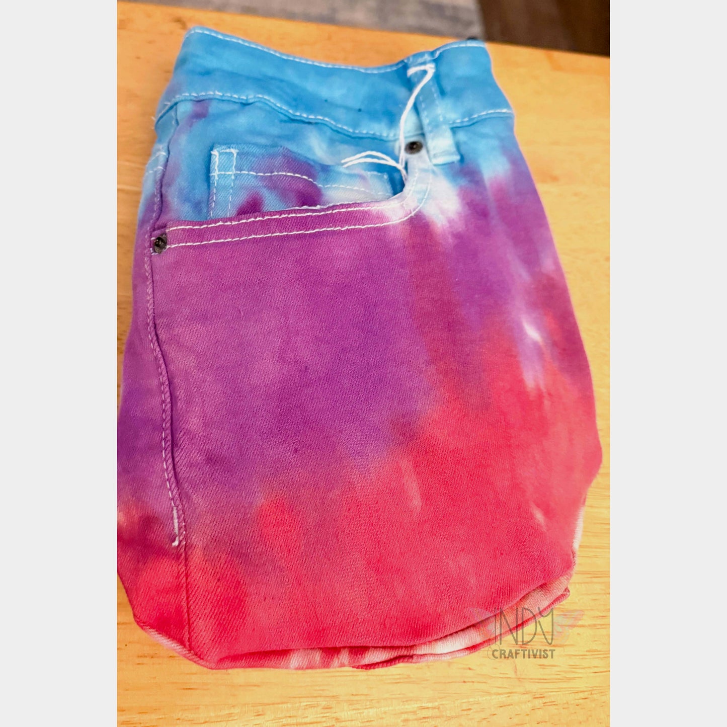 Blue Purple and Red Upcycled Crossbody Pocket Bag