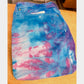 Pink and Blue Upcycled Crossbody Pocket Bag