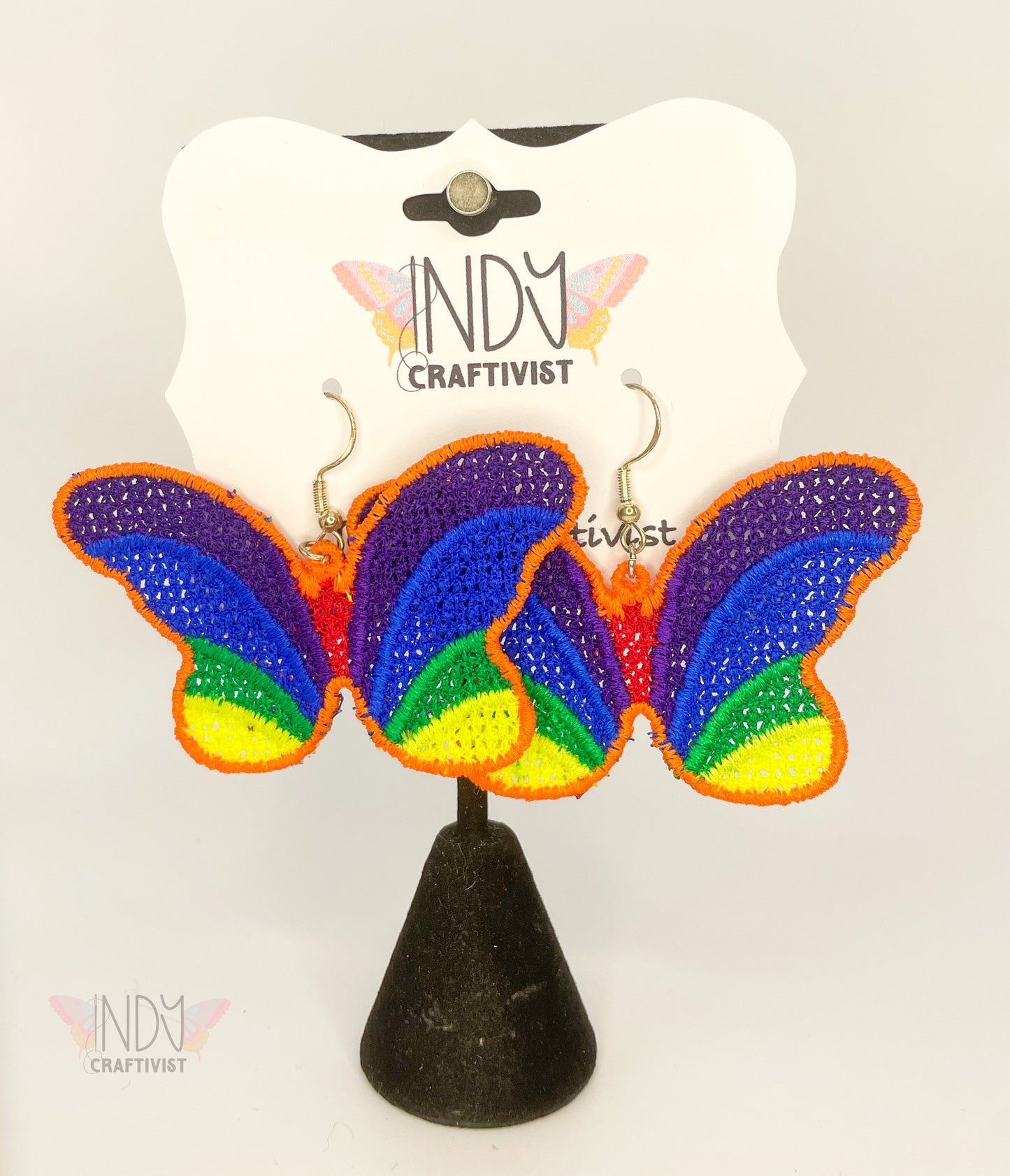 Made-To-Order Rainbow Butterfly Earrings