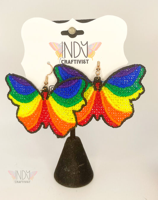 Made-to-Order Rainbow Butterfly Earrings