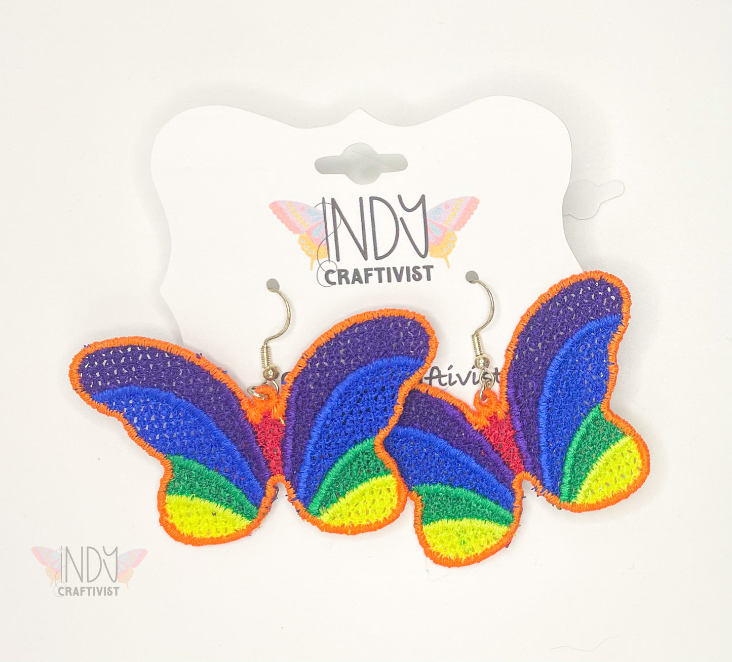Made-To-Order Rainbow Butterfly Earrings