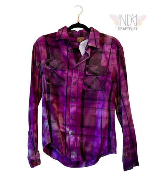 Small Long Sleeve Upcycled Tie Dyed Button Down