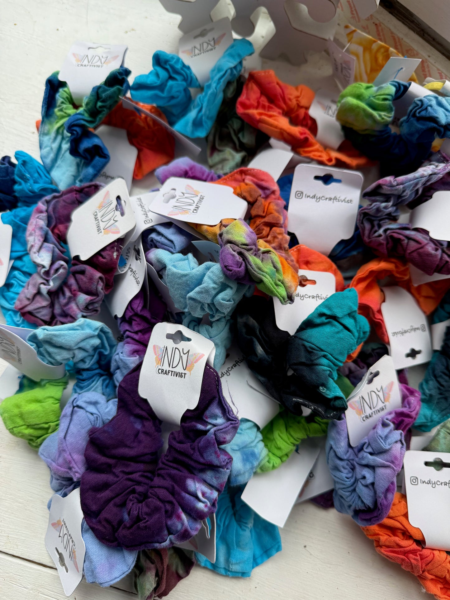 Hand Dyed Tie Dye Scrunchie