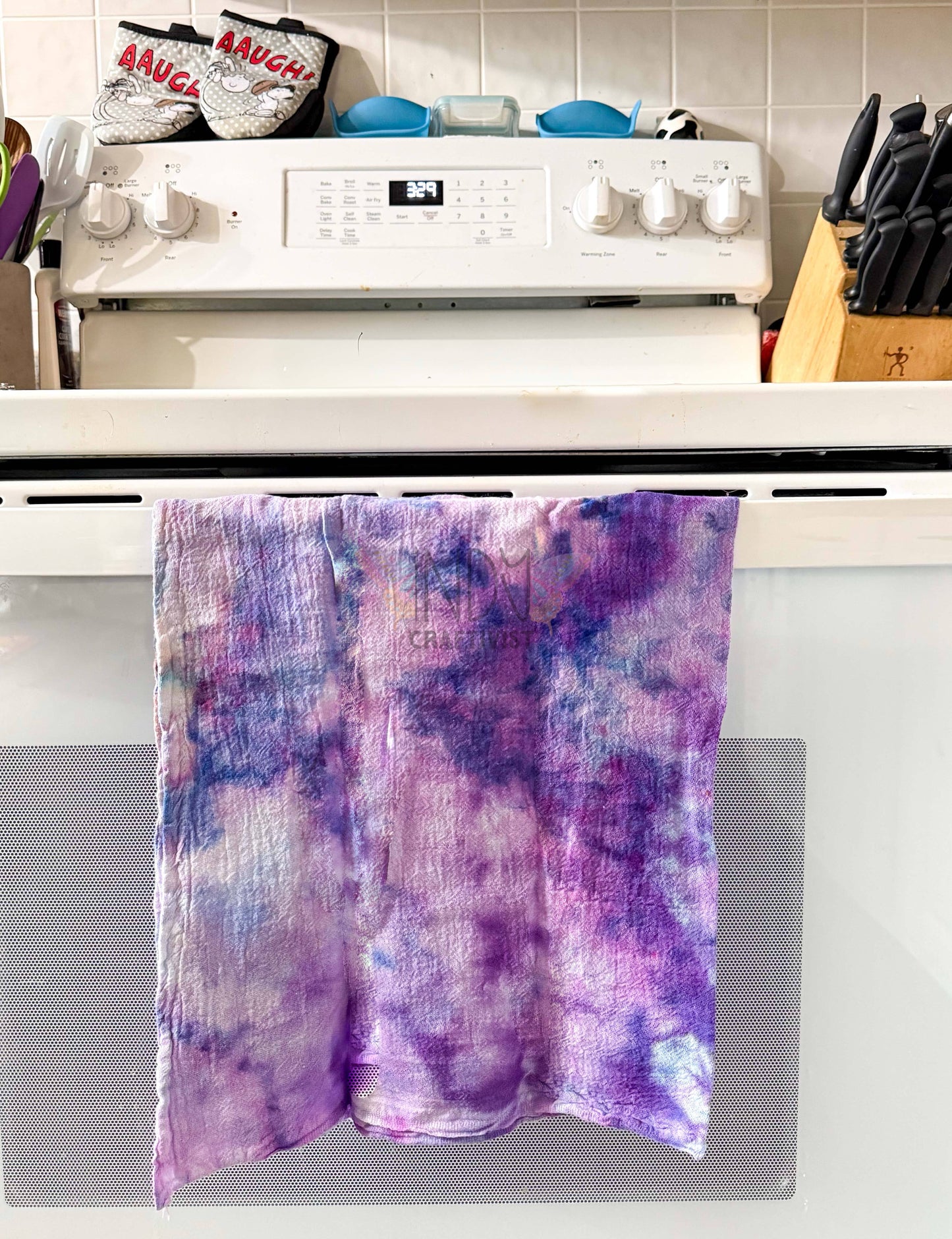 Purple Ice Dyed Tea Towels