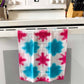 Hot Pink & Teal Shibori Like Tie Dyed Tea Towel
