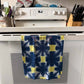 Navy & Yellow Shibori Like Tie Dyed Tea Towels