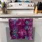 Blue and Hot Pink Tie Dyed Tea Towel