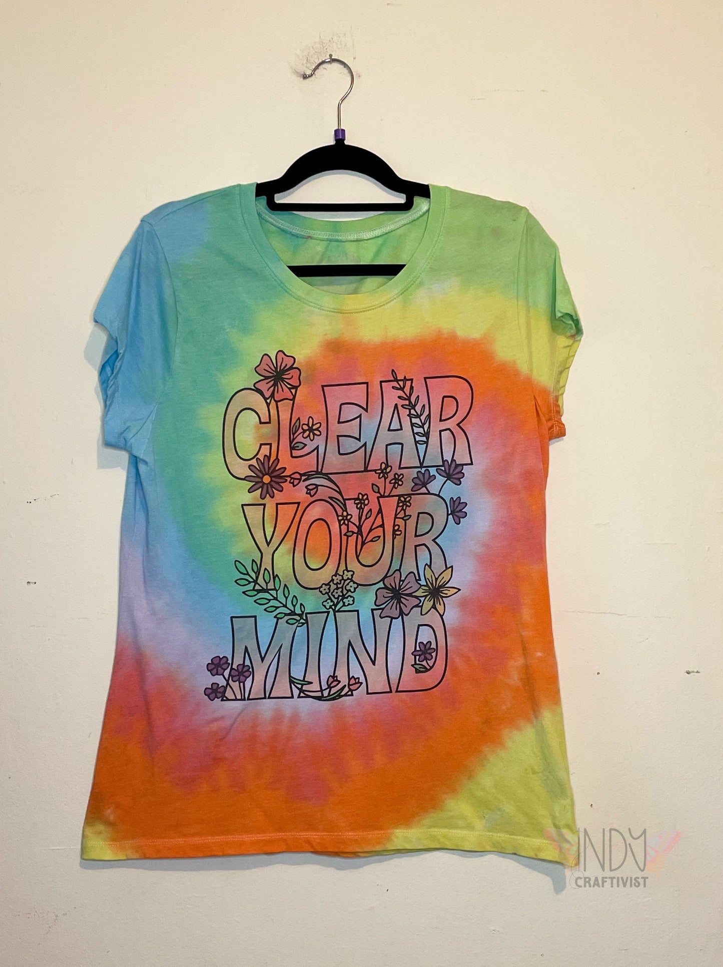 Clear Your Mind Juniors 3X Tie Dye T-shirt