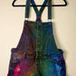 Blue Asphalt Size M Upcycled Tie Dye Overall Shorts