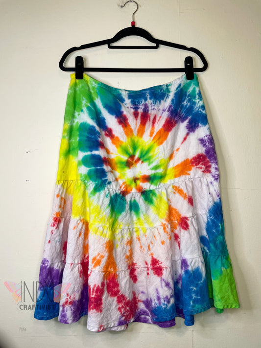 Gap Size 12 Upcycled Tiered Tie Dyed Skirt
