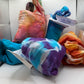 Purple Heart Tie Dye Round Bottom Bag Stuffable Tote Bag