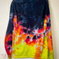 Adult Large Long Sleeve Fire Tie Dye T-shirt