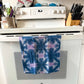 Navy and Lilac Shibori Inspired Tie Dyed Tea Towels