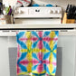 Yellow, Teal & Pink Shibori Like Tie Dyed Tea Towels