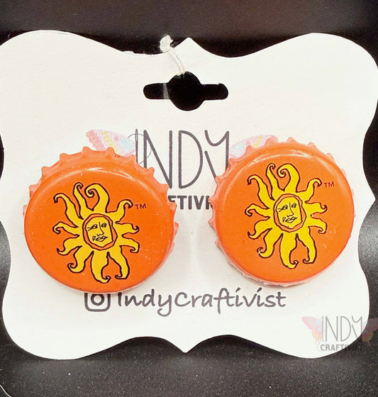 Sun Bottle Cap Cuff Links