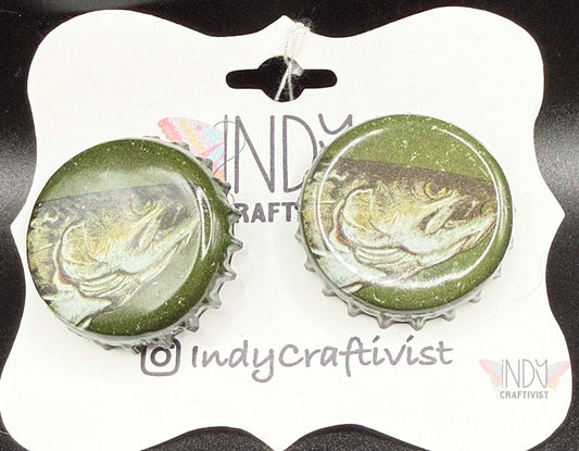 Fish Bottle Cap Cuff Links