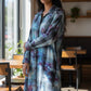 Adult Large Upcycled Buttondown Lightweight Tie Dye Dress With Belt