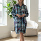 Adult Large Upcycled Buttondown Lightweight Tie Dye Dress With Belt