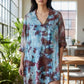 Adult Large Upcycled Buttondown Lightweight Tie Dye Dress