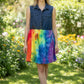 Adult Large Upcycled Tie Dye Dress with Denim Bodice