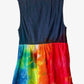 Adult Large Upcycled Tie Dye Dress with Denim Bodice