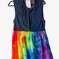 Adult Large Upcycled Tie Dye Dress with Denim Bodice