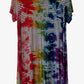 Adult Large Upcycled Striped Tie Dye Dress