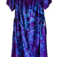 Adult Large Upcycled Tie Dye Striped Dress With Belt