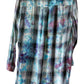 Adult Large Upcycled Buttondown Lightweight Tie Dye Dress With Belt